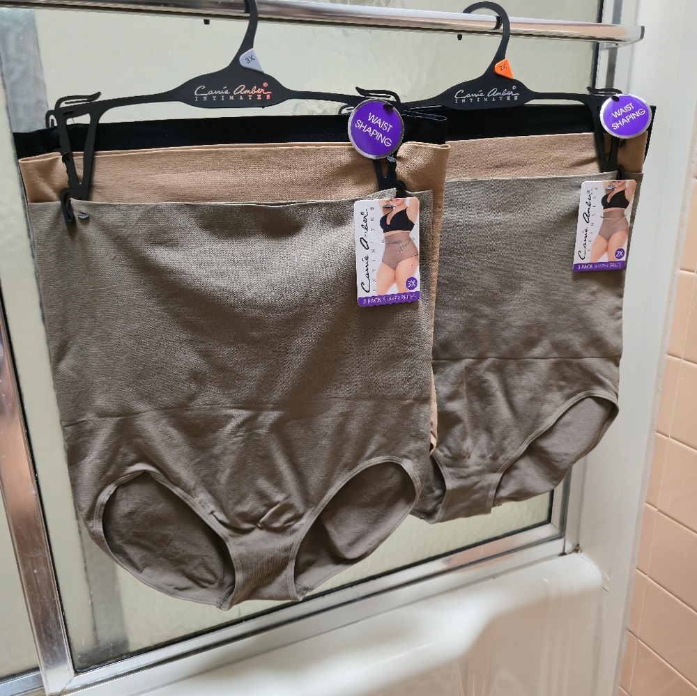 NWT Carrie Amber Intimate 3PK Multicolored Shaper Briefs;3X & 2X. $40. Each.
